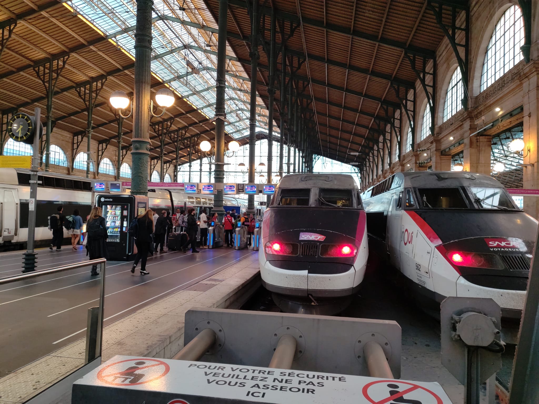 Deux TGV en gare de Paris-Nord le 8 septembre 2026